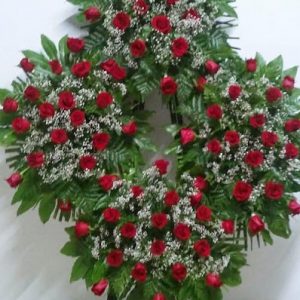Corona funeral rosas rojas