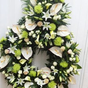 Corona funeral flores blancas
